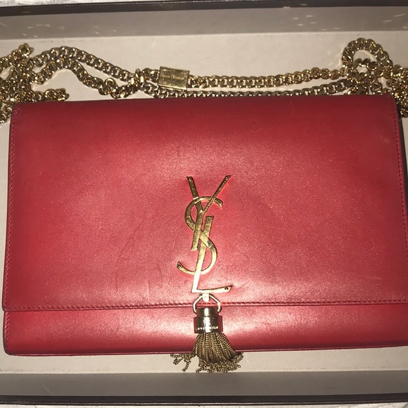 YSL  RED BO MONOGRAMME with chain tassel - Picture 1 of 4