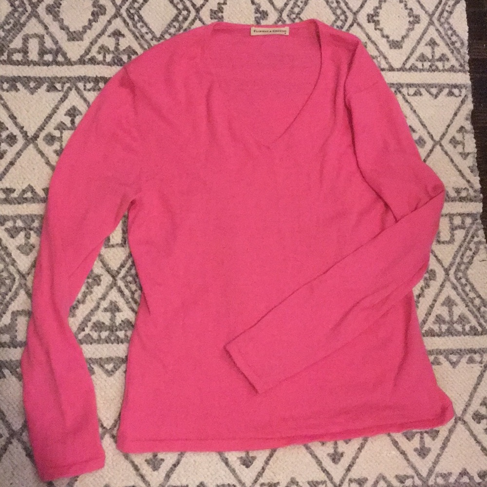 💕Fairway & Greene green 💚 pink cashmere sweater