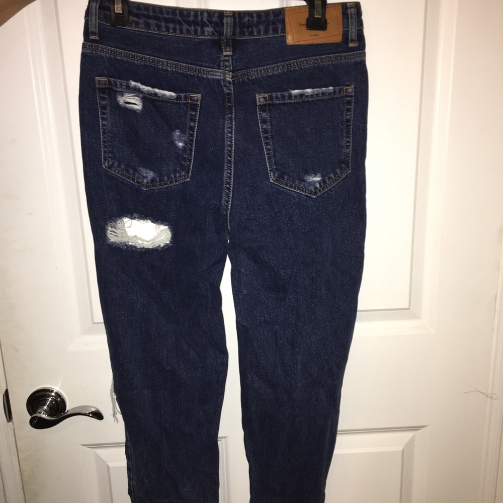 Zara high waisted ripped jeans