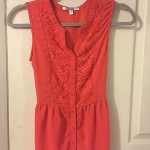Papaya lace sheer tank. Size small.