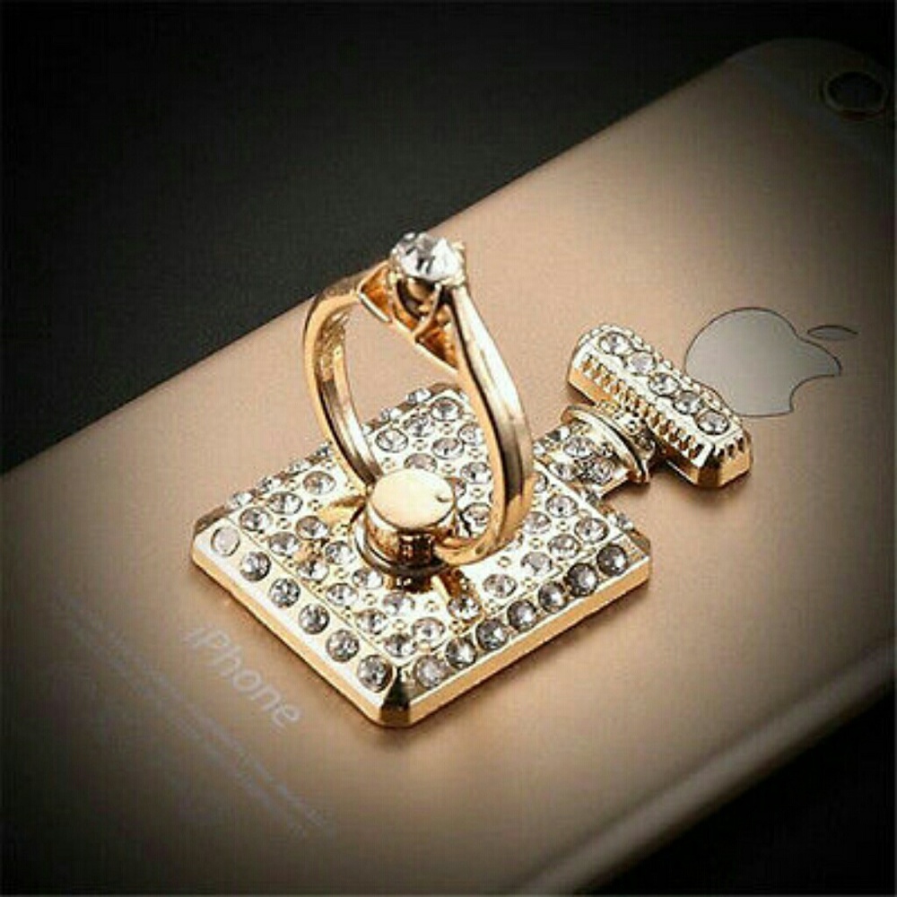 BOGO-Perfume Bottle Shaped w/Rhinestone Phone Ring - Picture 2 of 4