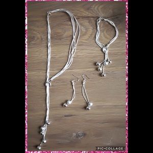 Sterling silver holiday ball dangling jewelry set!