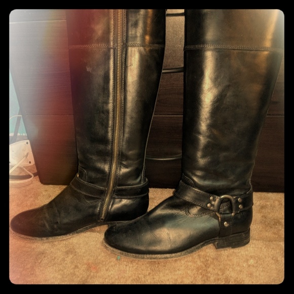 FRYE Philip Boot Size 7 Women's Extended Calf - Picture 1 of 6