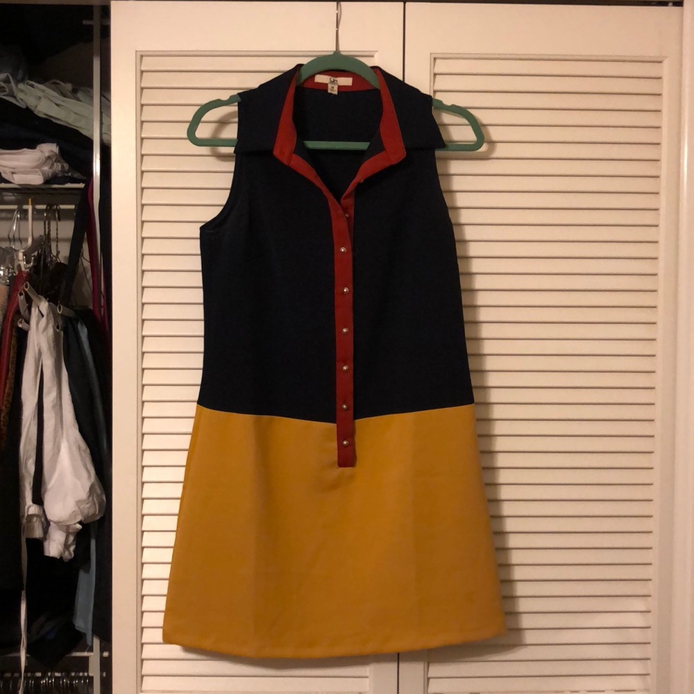 Color block a line dress
