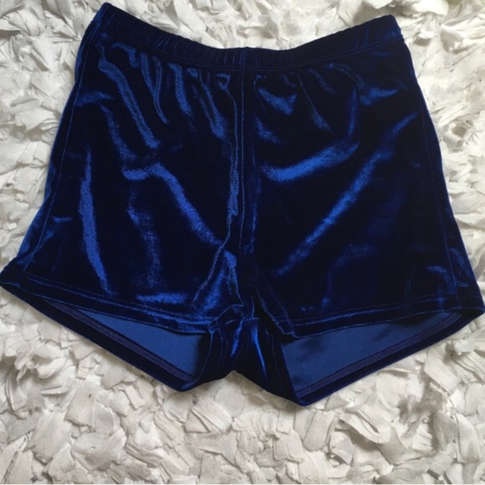 Urban renewal blue velvet hot pants