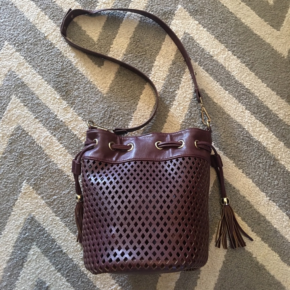 Francesca‘s Burgundy bucket purse
