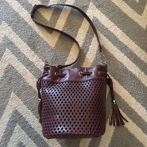 Francesca‘s Burgundy bucket purse