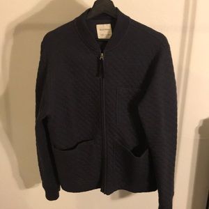 Billy Reid Quilted Zip Bomber Jacket