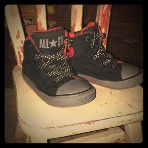 High Top Converse Chuck Taylors Black and Red