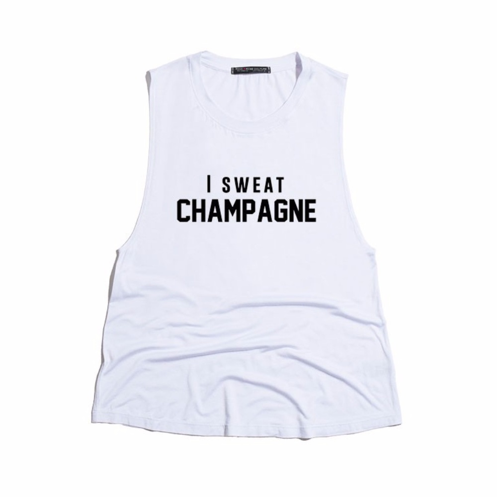 i sweat champagne tank