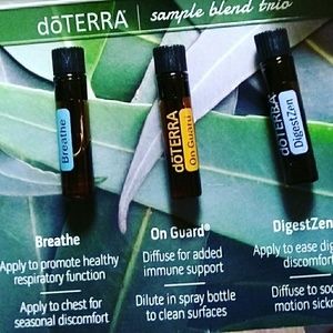 Doterra blend samples, onGuard, digestZen, breathe