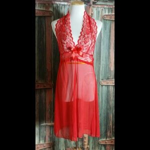 Lace Sheer Lightweight Sexy Red Lingerie