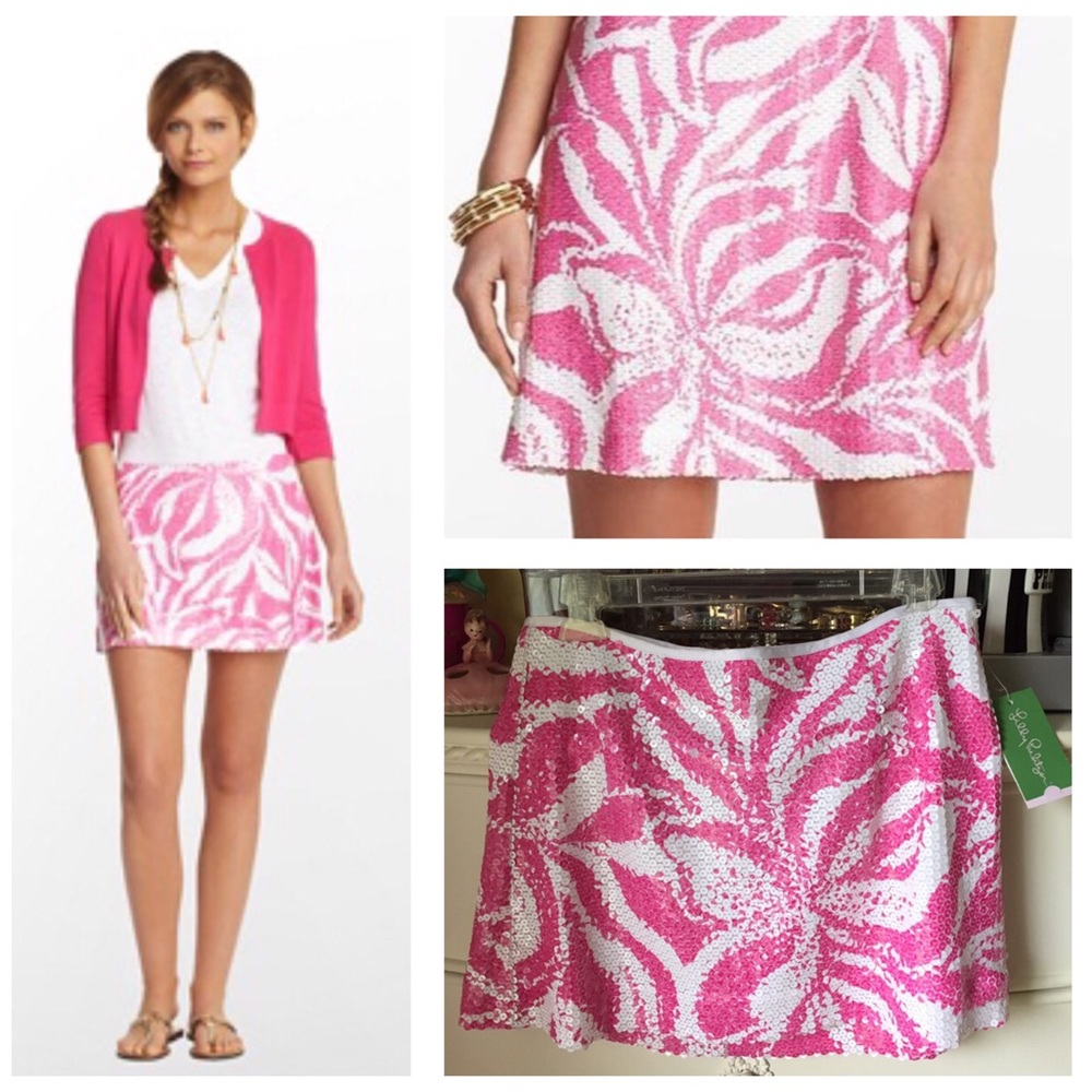 NWT! Lilly Pulitzer Sneak A Peak Pink Tate Skirt