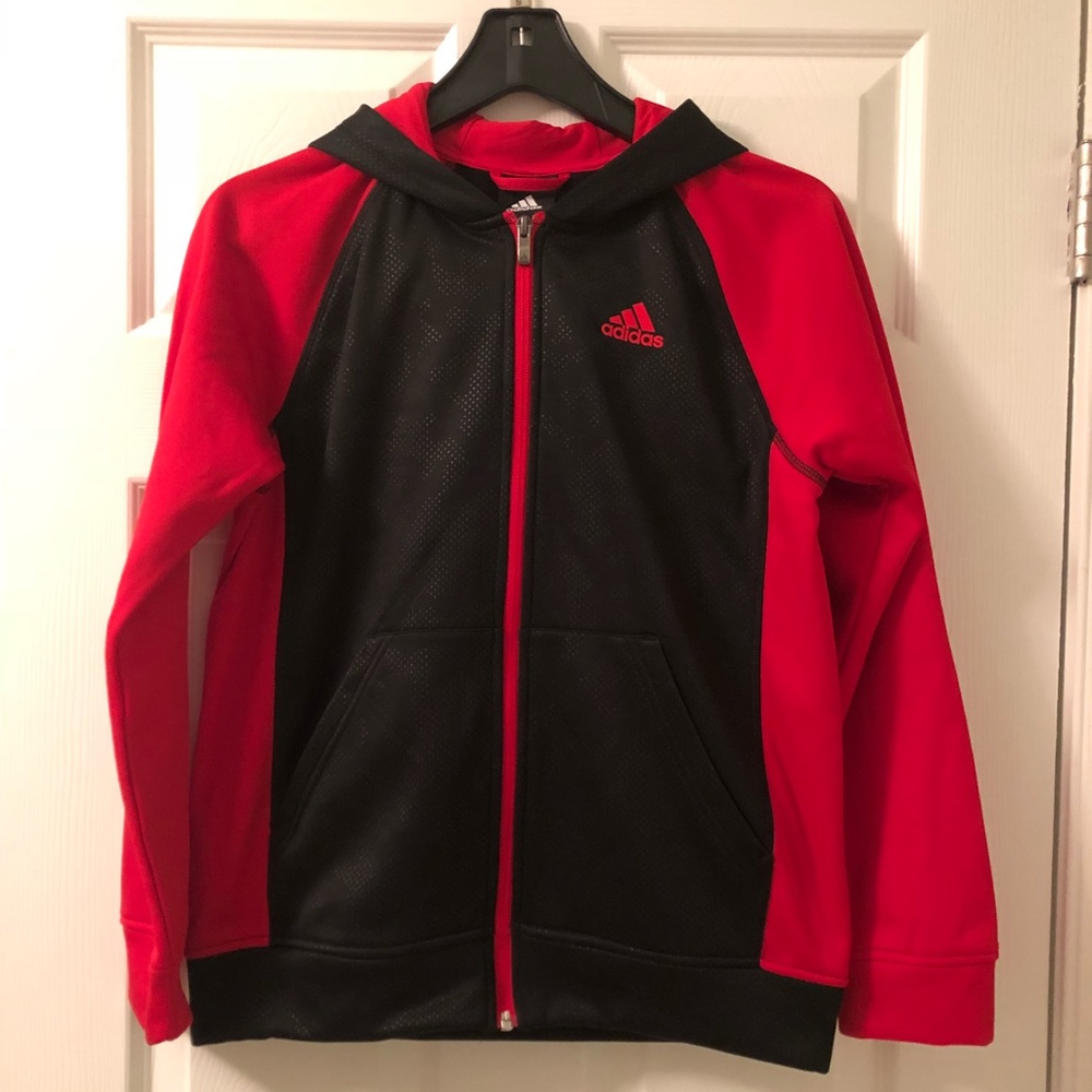 Boys zip up Adidas hoodie