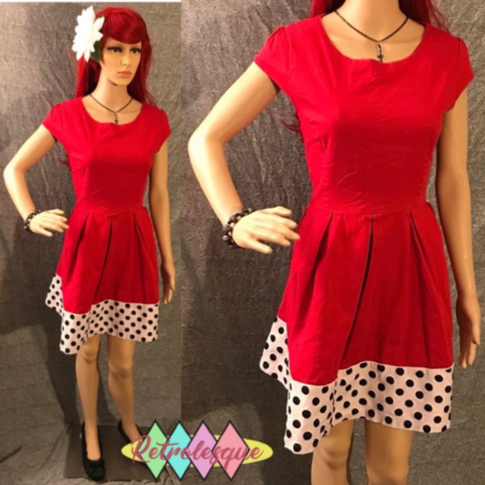 "Tessie" Red w/ polka dots swing- lightly used