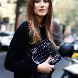 Givenchy large Black Python clutch