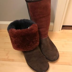 Multi colored Tall UGG boots.
