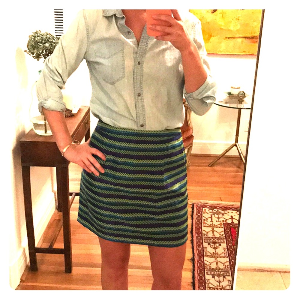 J Crew High Waist Metallic Skirt