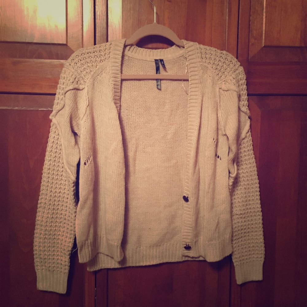 Cream cardigan button down