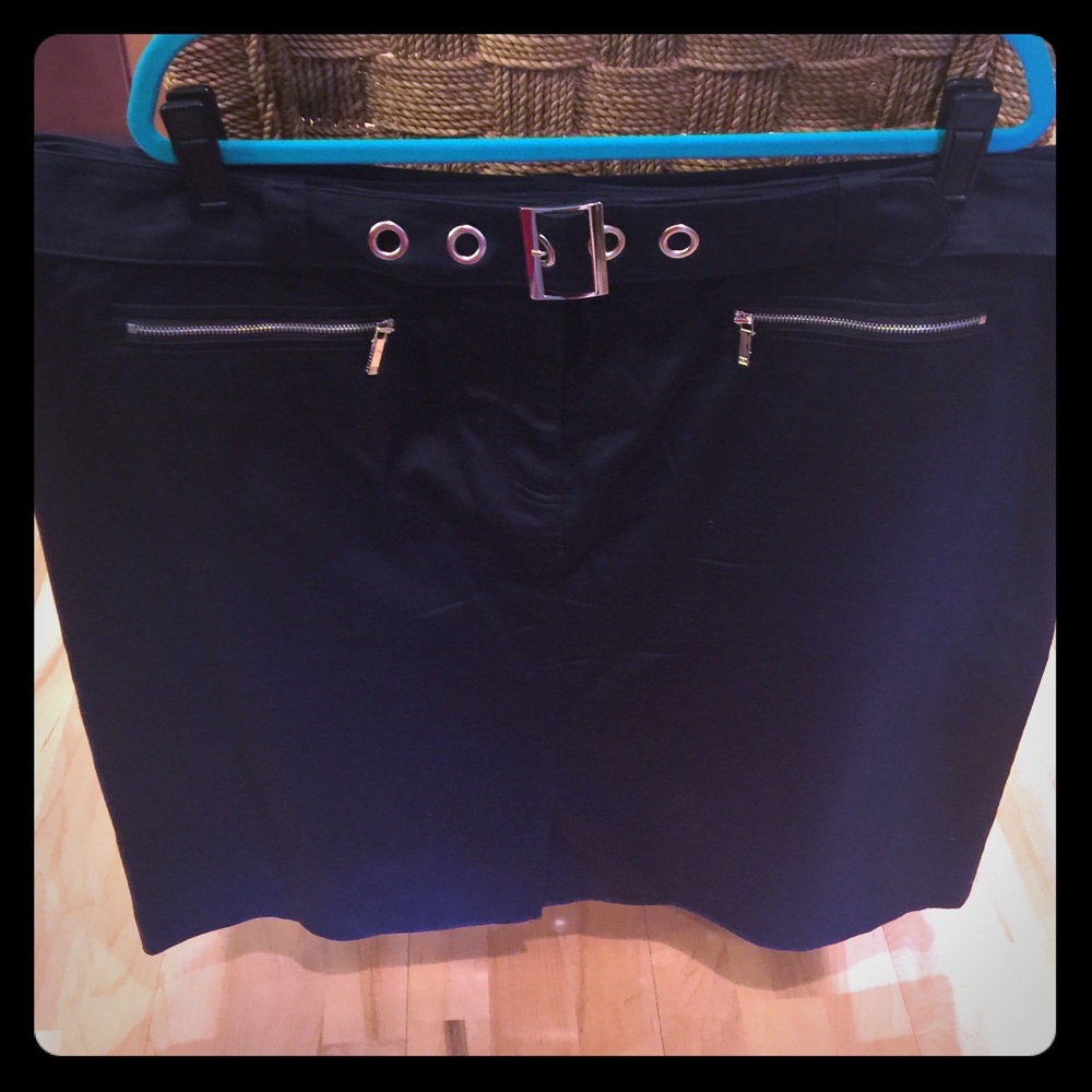 Jones New York Navy Cotton Stretch Skirt