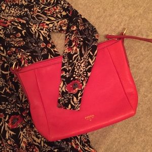 Fossil Sydney small crossbody red leather bag