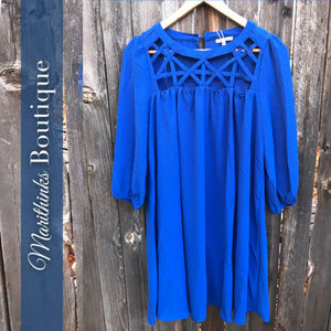 NEW - Royal Blue Long Sleeve Shift Dress