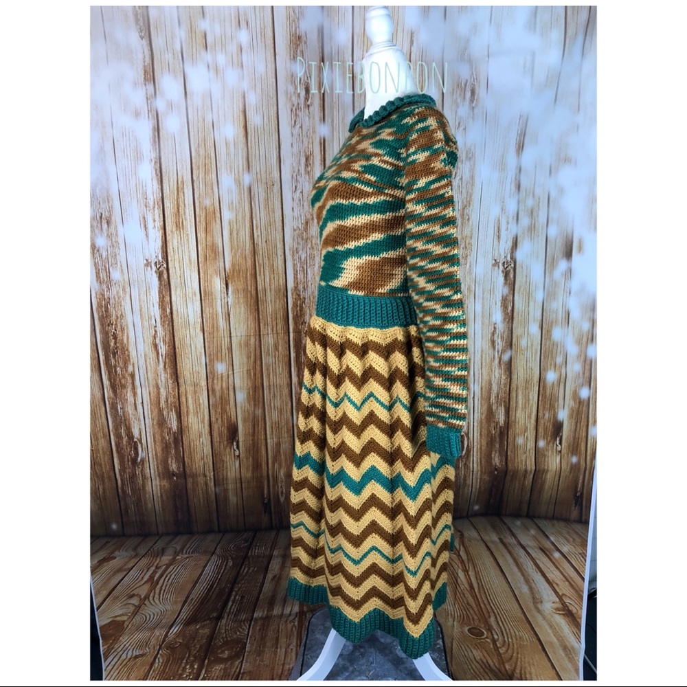 Vintage Ugly Granny Sweater Hand Knitted Dress