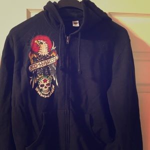 Men's Large Ed Hardy-black Sweatshirt