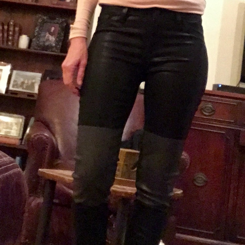 Vegan leather black & gray jea