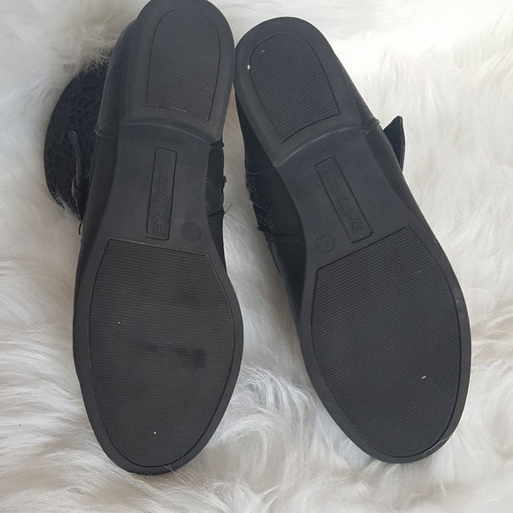 American Eagle Black Lace Slouch Ankle Boots 5.5M - Picture 5 of 5