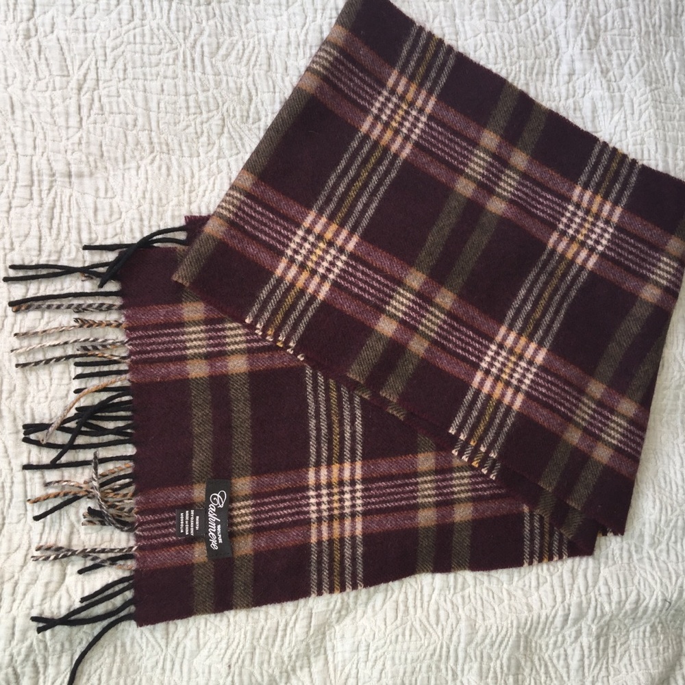 Men unisex 100% pure CASHMERE  Warm Burgundy
