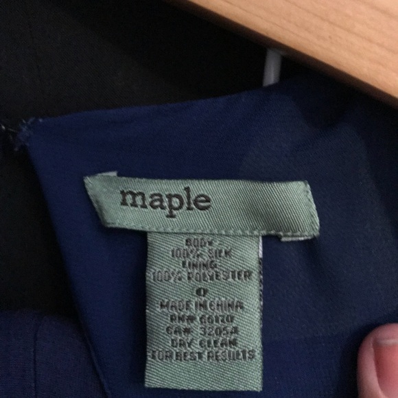 Anthropologie Maple Tupelo Silk Dress Blue 0 - Picture 2 of 4