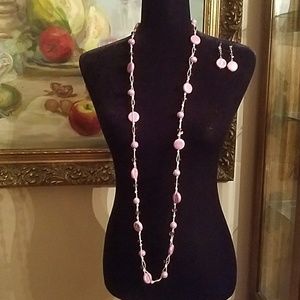 Mauve Neclace & Earings Set