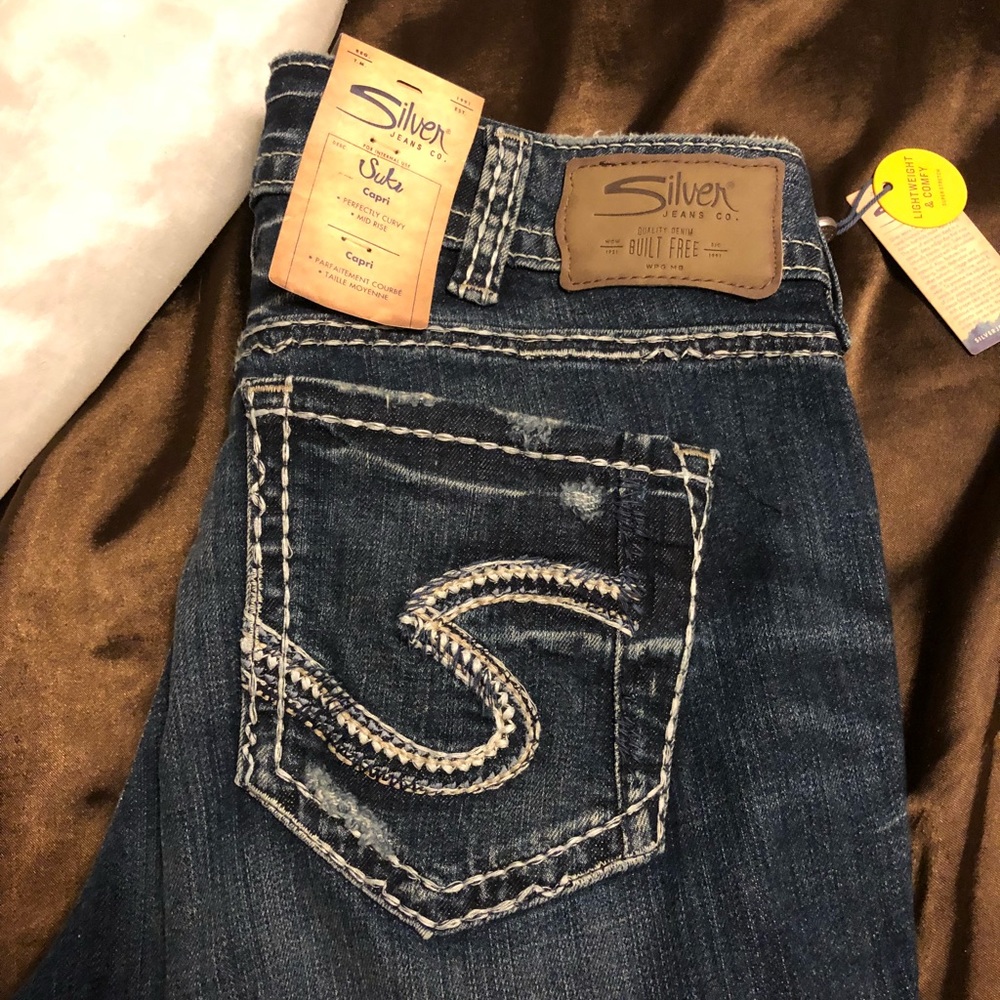 Brand new silver capris