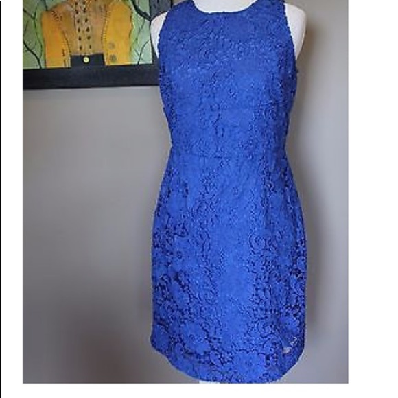 J. Crew Caribbean blue lace sheath dress 00 - Picture 2 of 4