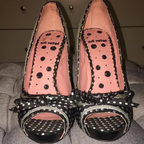 Black poke dot heels - Picture 2 of 4