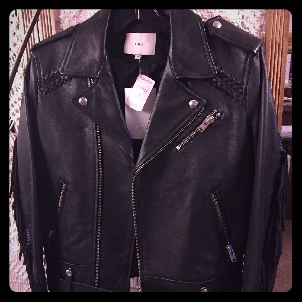 Beautiful Woman's leather fringe jacket