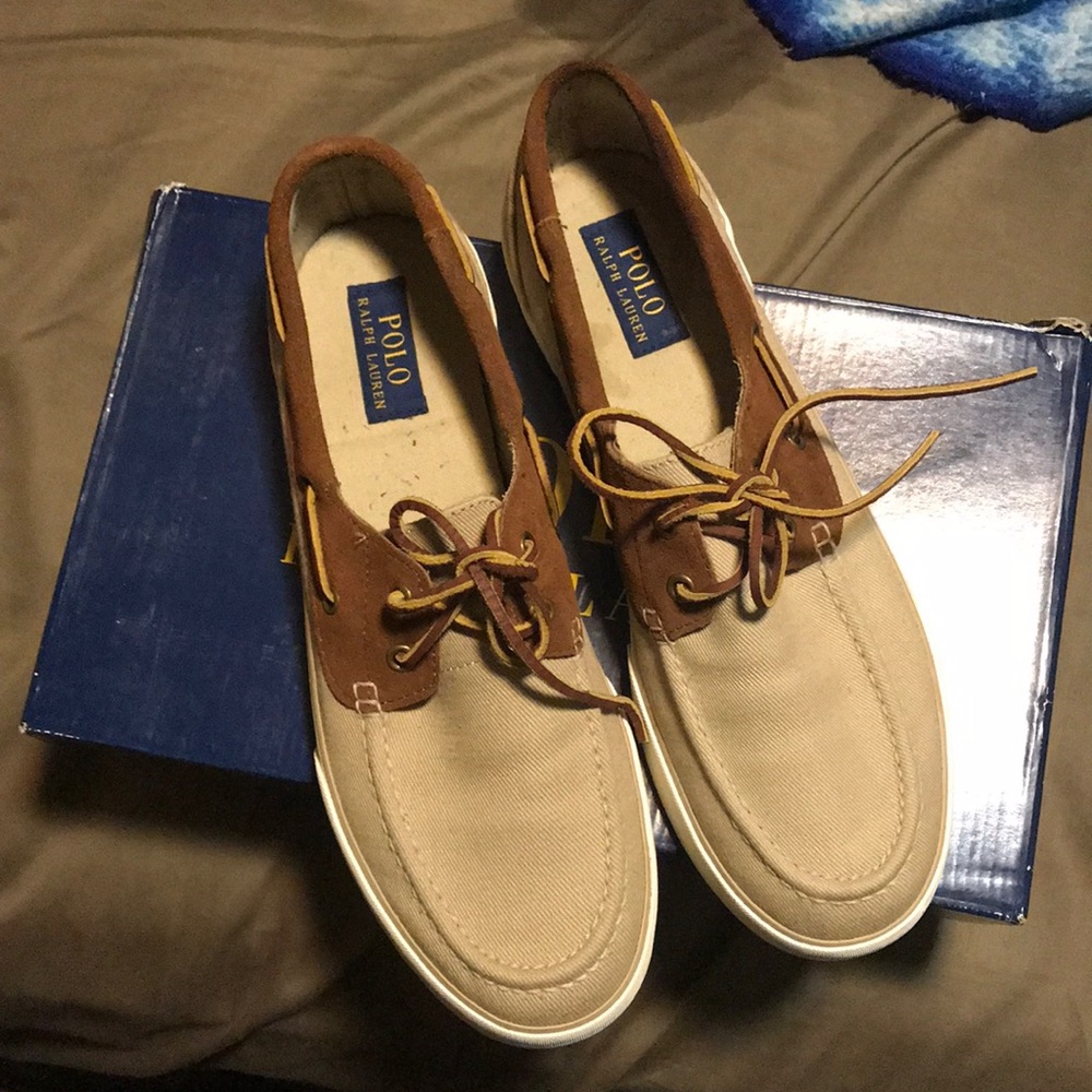 Polo Ralph Lauren khaki boat shoes