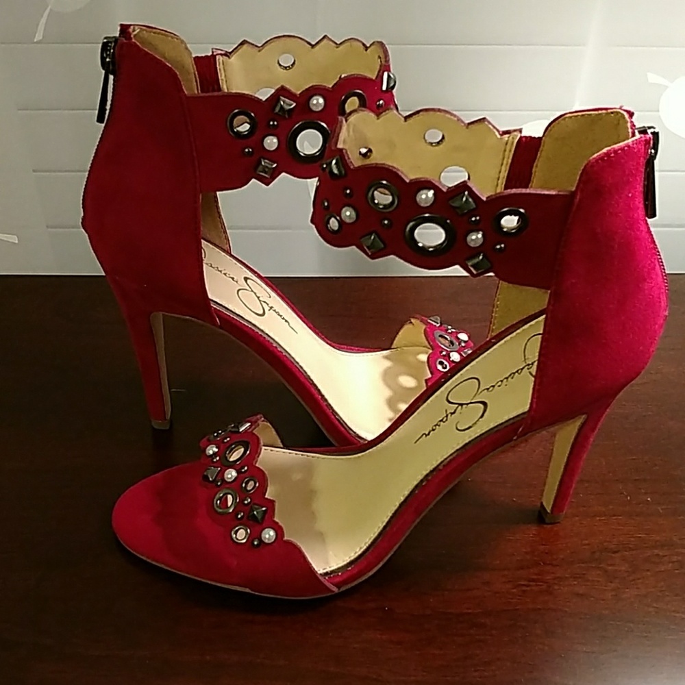 Jessica Simpson Cut Out Ankle Strap Heels