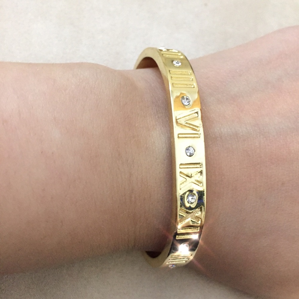 Roman numeral Rhinestone cuff