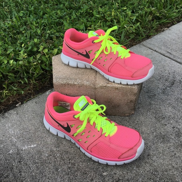 Nike Shoes - Nike Flex 2013 Run Pink, Neon & Black