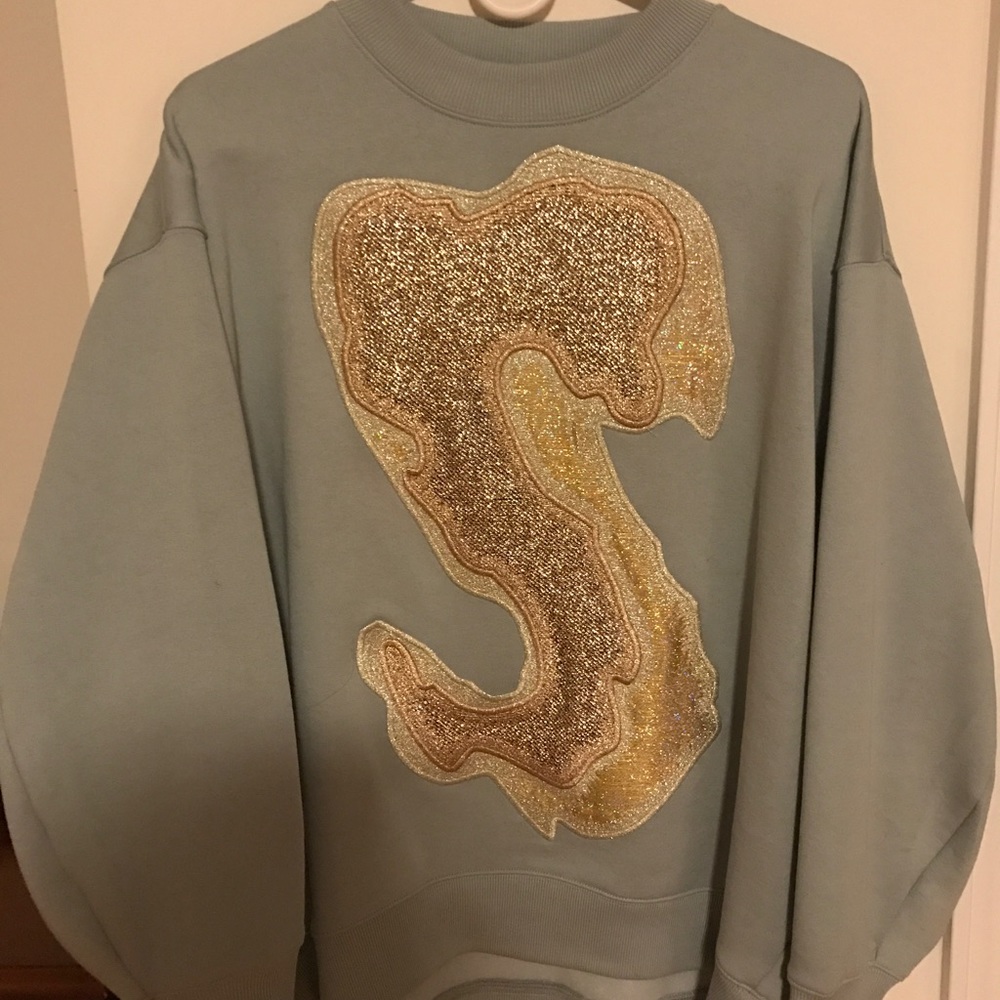 A blue Acne studios sweater