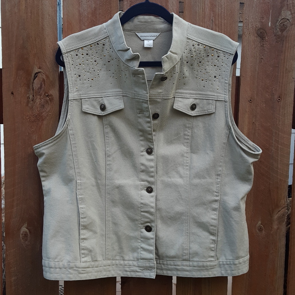 Christopher & Banks Vest w/Sequins Details Size XL