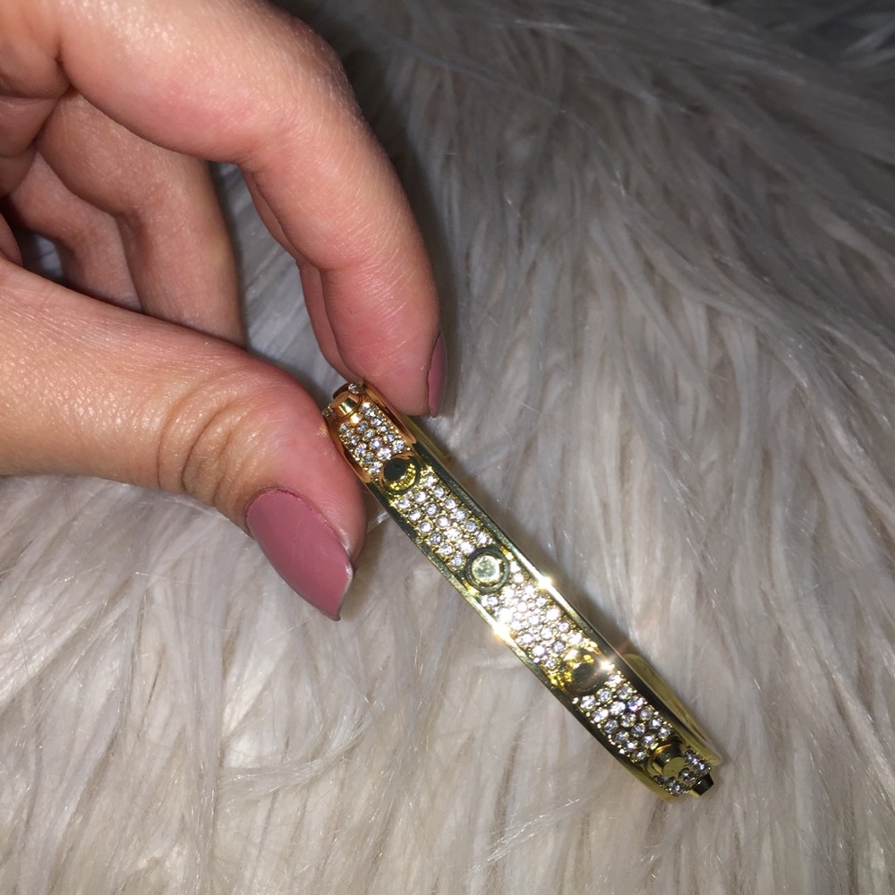 Gold Rhinestone studded cuff
