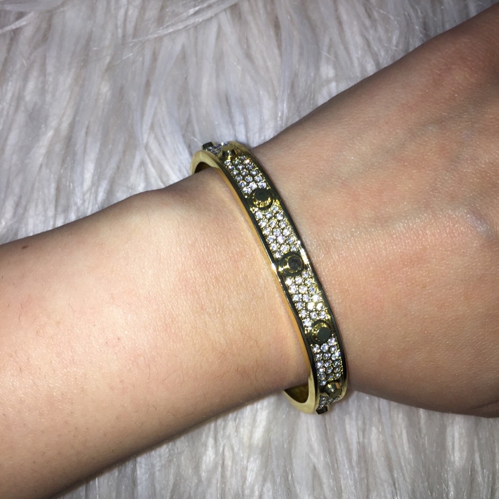 Gold Rhinestone studded cuff - Picture 8 of 8