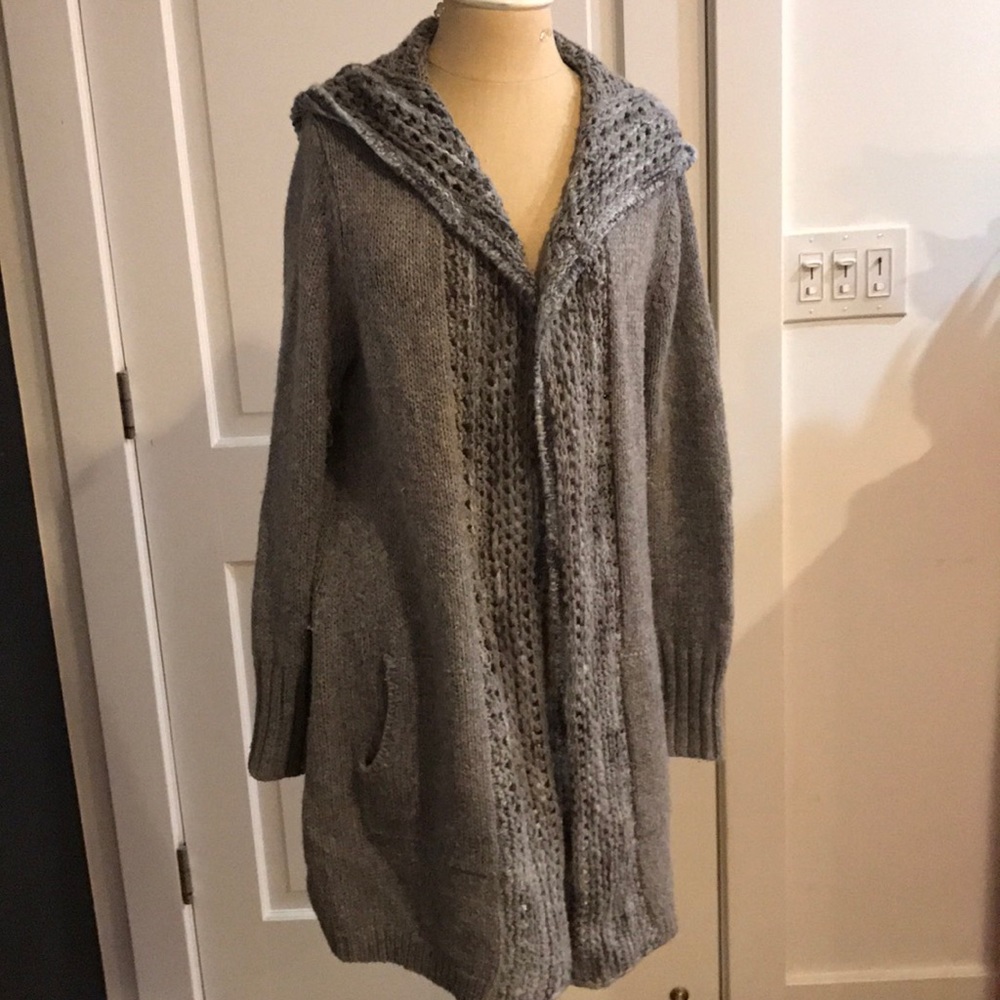 Grey sweater from Anthropologie
