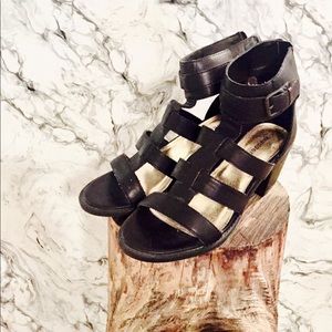 Black Gladiator Chunky Sandals by Madden Girl