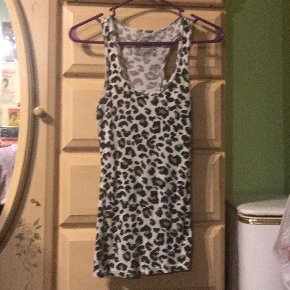 Leopard racer back tank