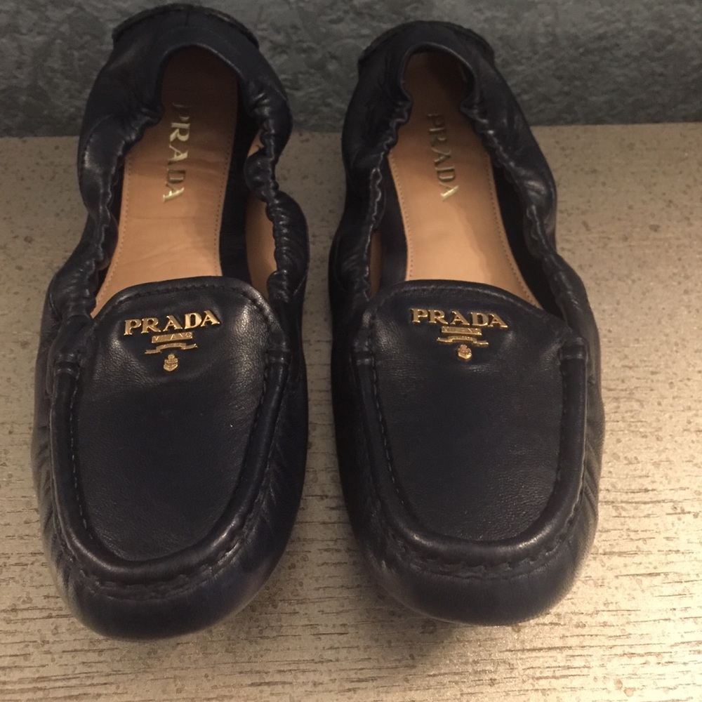 Navy blue Prada Loafers size 8
