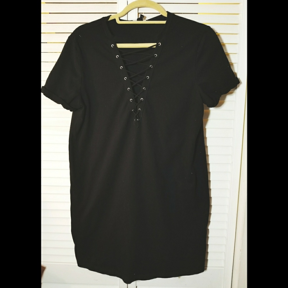 Lace up Tshirt Dress